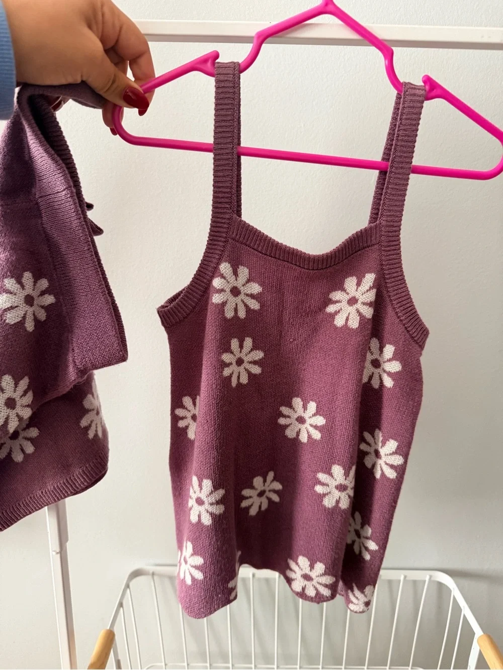 Girls' Daisy Knit Cami Top in Mauve